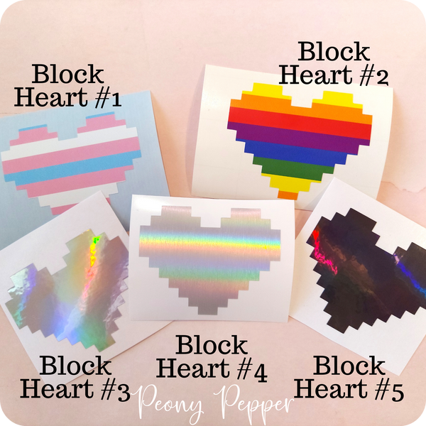 Pride Pixel Heart Decals