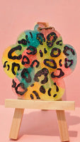 Neon Leopard Keychains