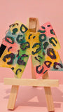 Neon Leopard Keychains