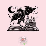 Dragon, Castle and Book Decal