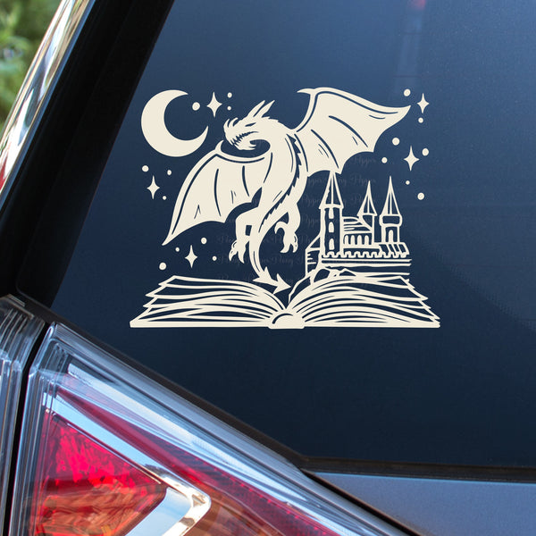 Dragon, Castle and Book Decal