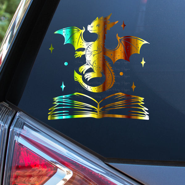 Dragon and Book Decal