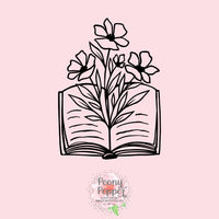 Book and Flowers Decal