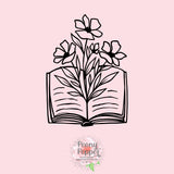 Book and Flowers Decal