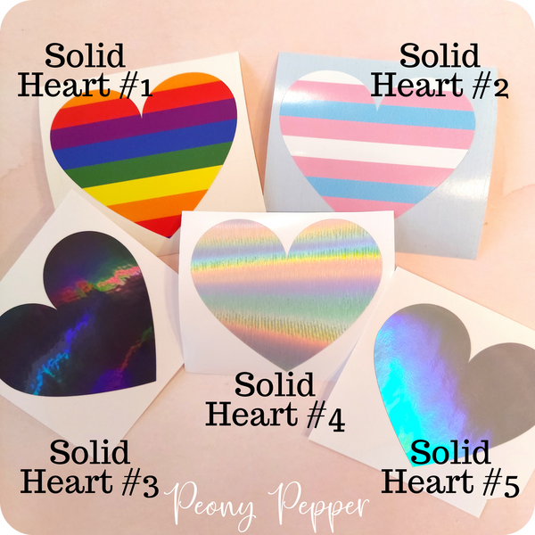 Pride Solid Heart Decals