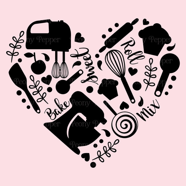 Bakers Heart Decal – Peony Pepper