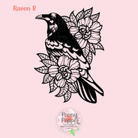 Floral Raven Decals