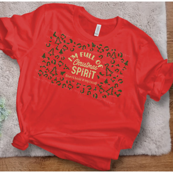 Leopard Print Christmas Shapes Tee - Two design options!
