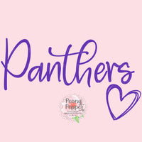Panthers Heart Decal - 6"