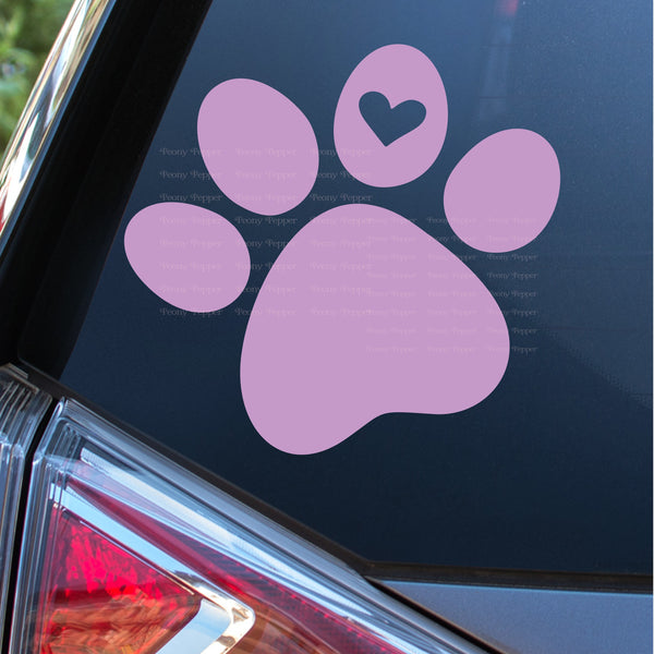 Paw Print with Heart Decal