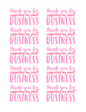 Thank You for Supporting My Small Business Stickers - Eight Color Options