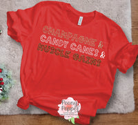 Champagne & Candy Canes & Muscle Gains Tee - Three Design Options!