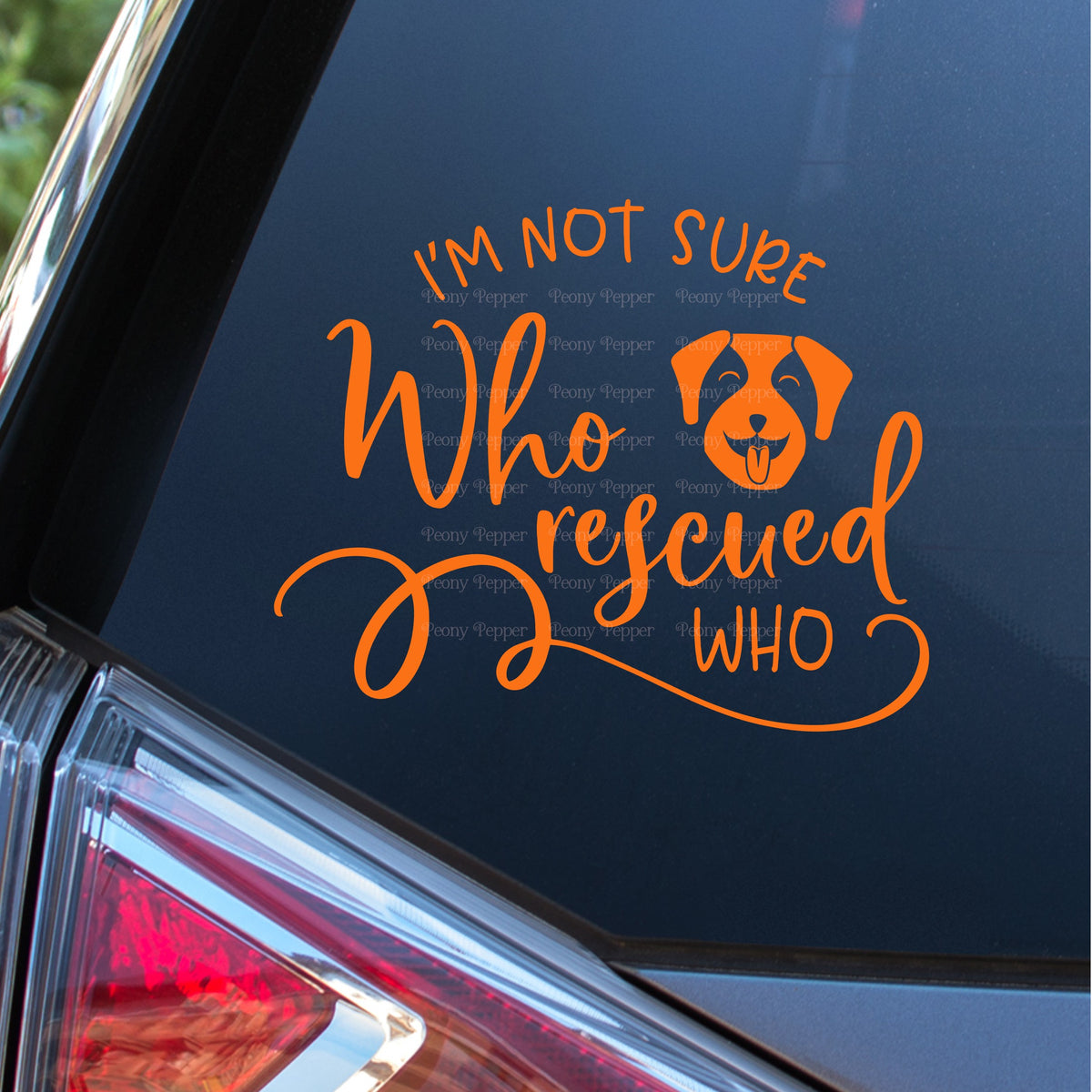 Who Rescued Who with Dog Decal – Peony Pepper