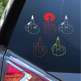 Middle Finger Decal - Five Style Options!