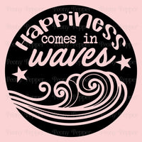 Happiness Comes In Waves Decal