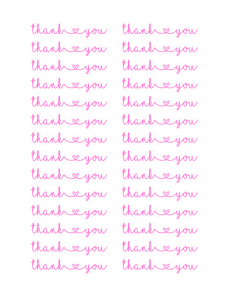 Thanks Sticker Line Thank You Line Stickers - Eight Color Options – Peony Pepper